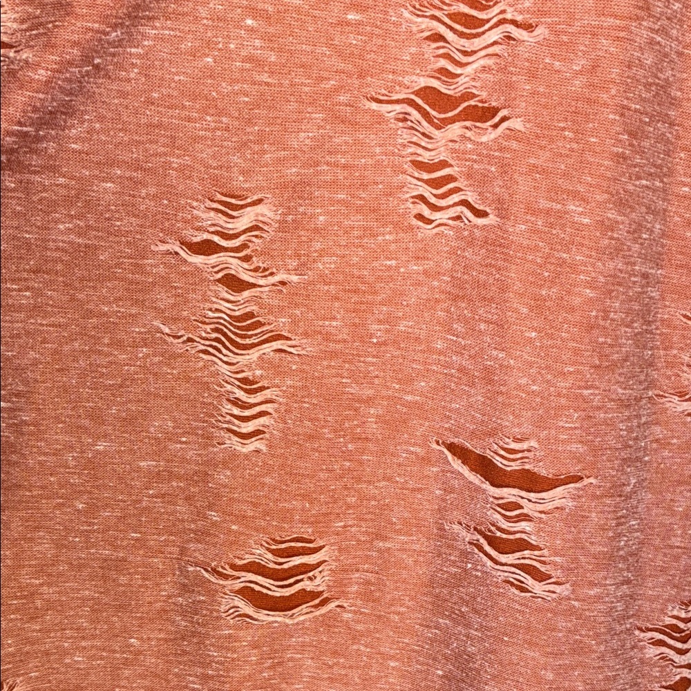 JACKSON T-Shirt, Distressed, short sleeve, shirt tail hem, rusty orange. M - Picture 5 of 13